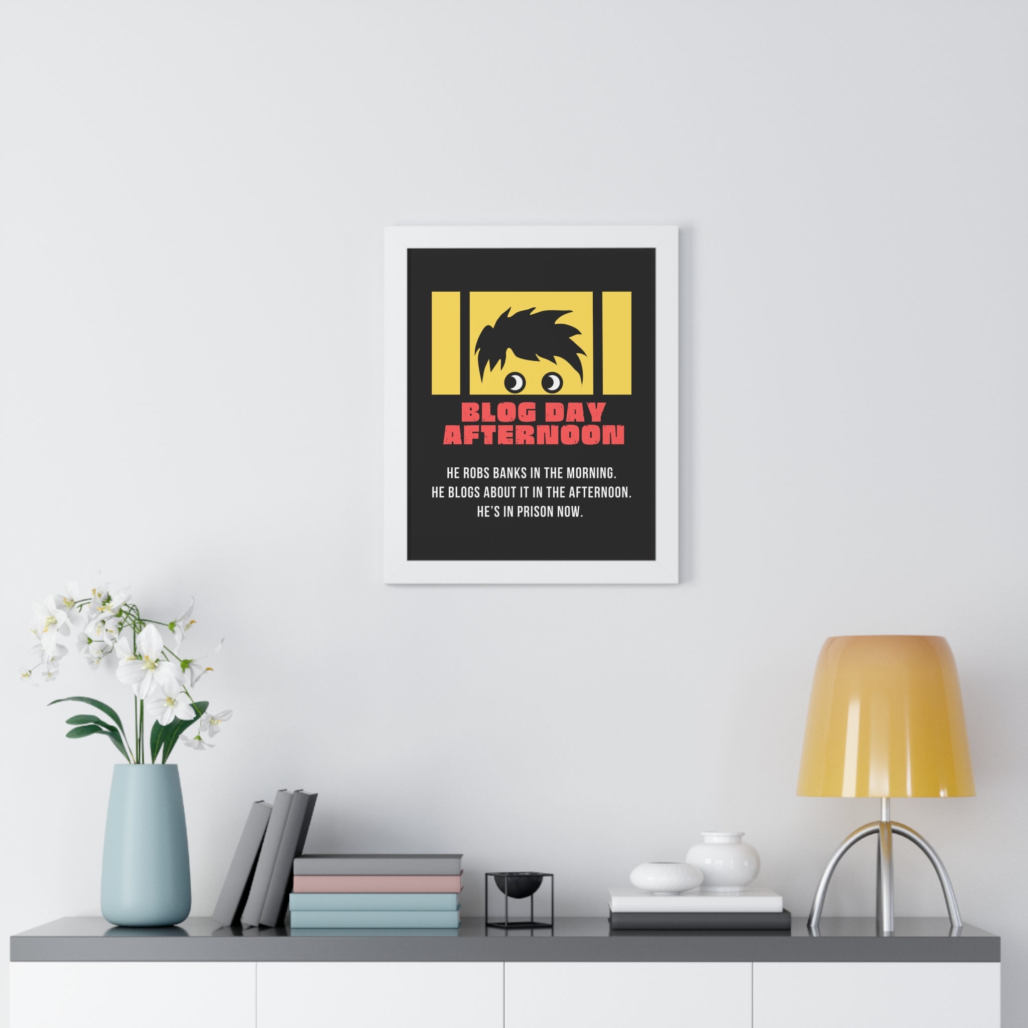 Blog Day Afternoon, Funny Satirical Movie Parody Poster Art - Guilty Kick Apparel