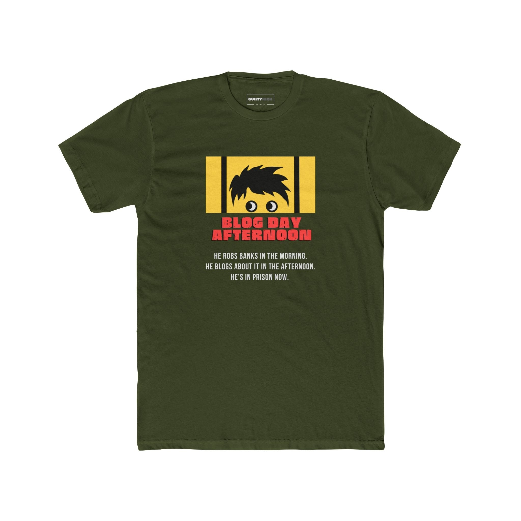 Blog Day Afternoon, Funny Satirical Movie Parody T-Shirt - Guilty Kick Apparel