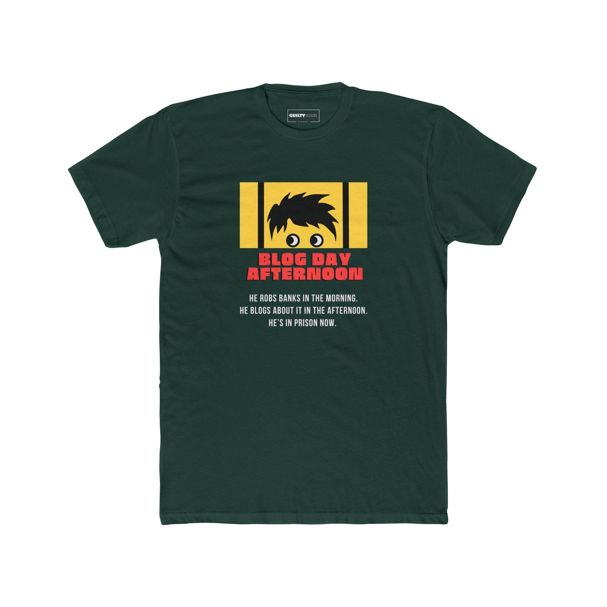 Blog Day Afternoon, Funny Satirical Movie Parody T-Shirt - Guilty Kick Apparel