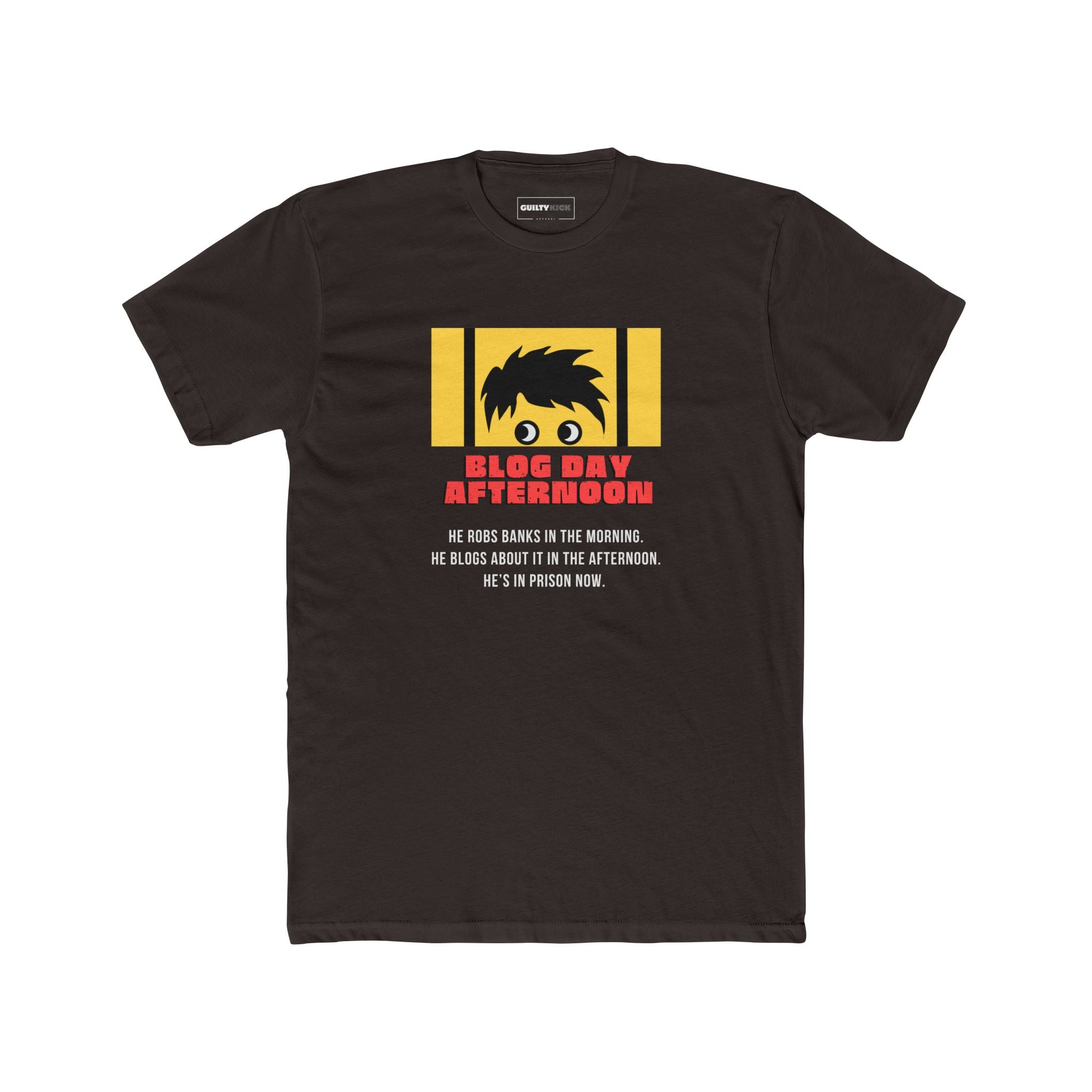 Blog Day Afternoon, Funny Satirical Movie Parody T-Shirt - Guilty Kick Apparel