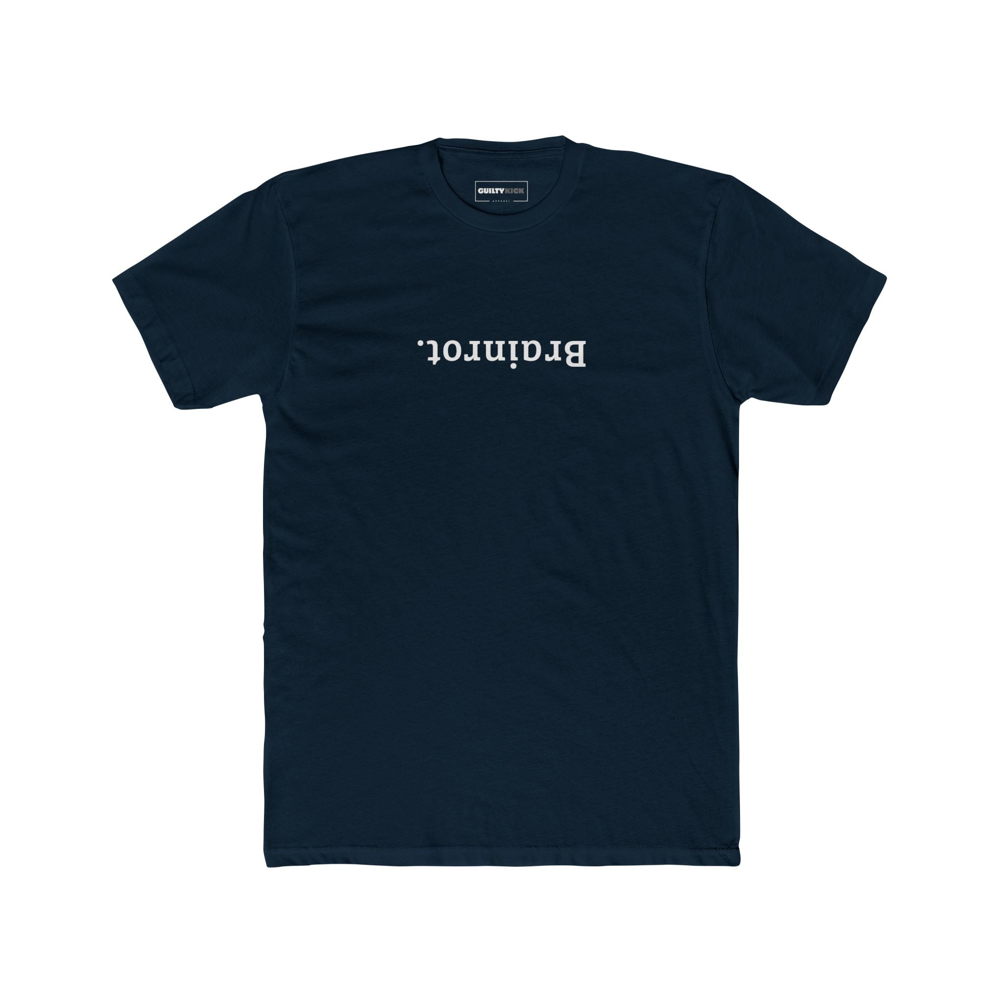 Brainrot. Upside Down Minimalist Text T-Shirt - Guilty Kick Apparel