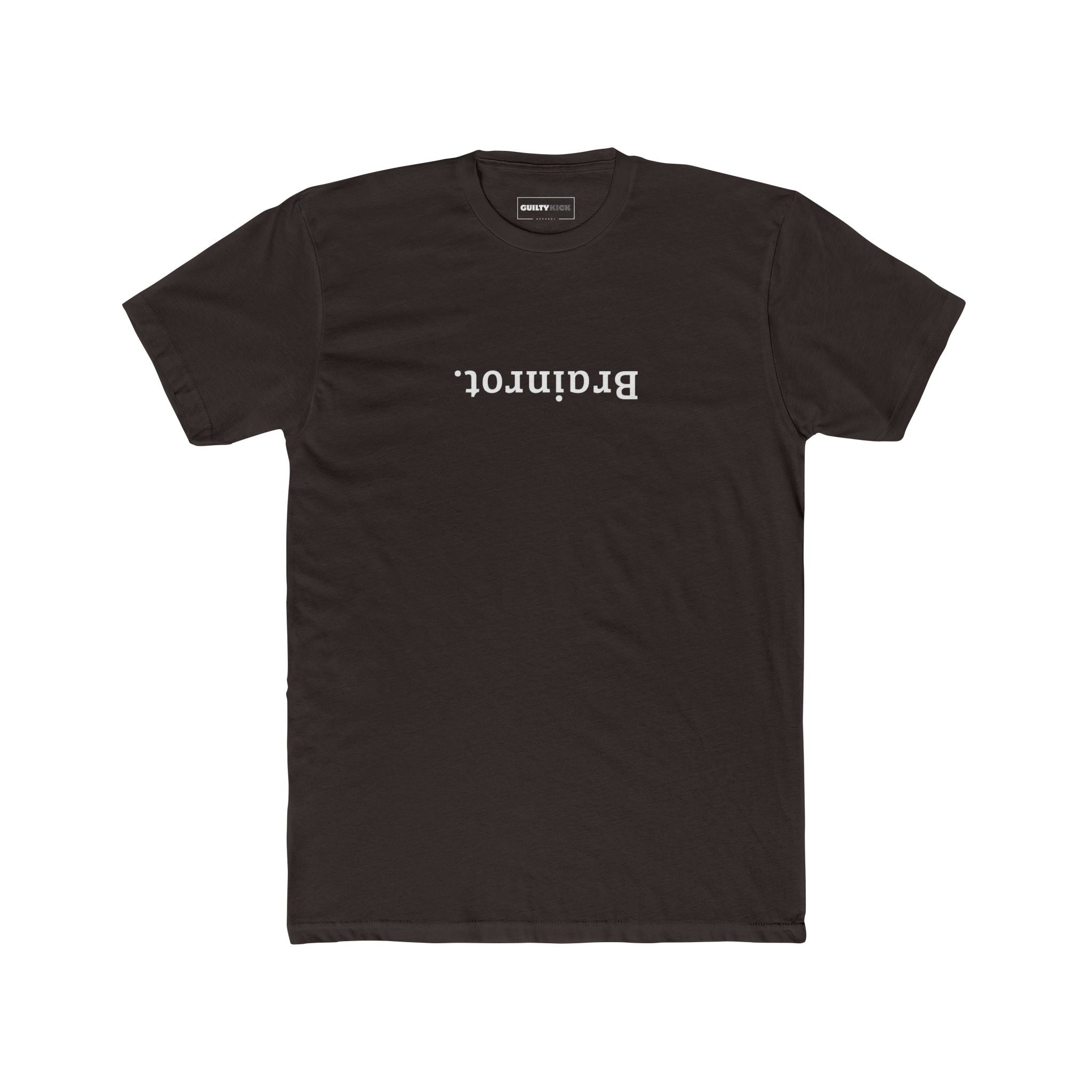Brainrot. Upside Down Minimalist Text T-Shirt - Guilty Kick Apparel