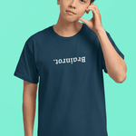 Brainrot. Upside Down Minimalist Text T-Shirt - Guilty Kick Apparel