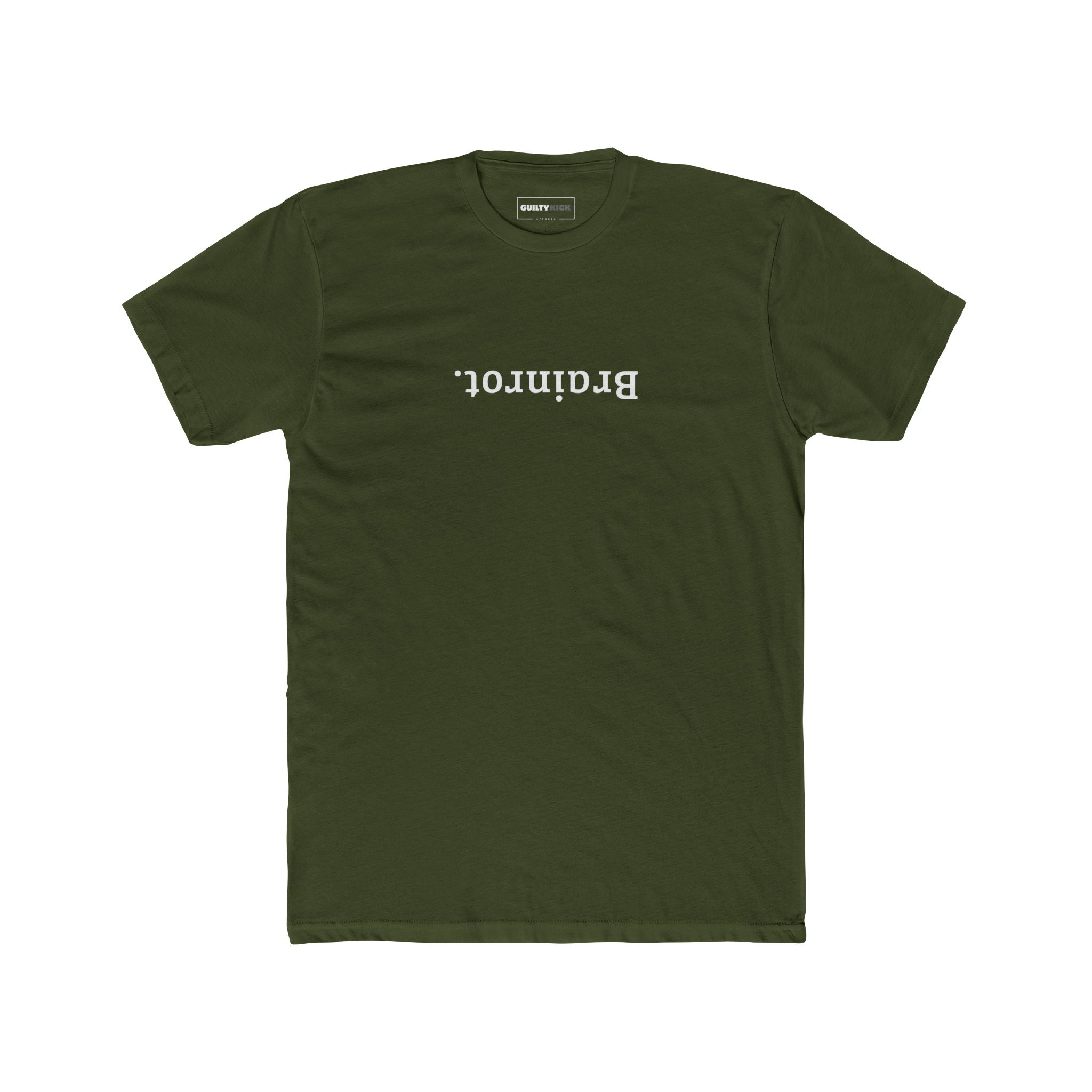 Brainrot. Upside Down Minimalist Text T-Shirt - Guilty Kick Apparel
