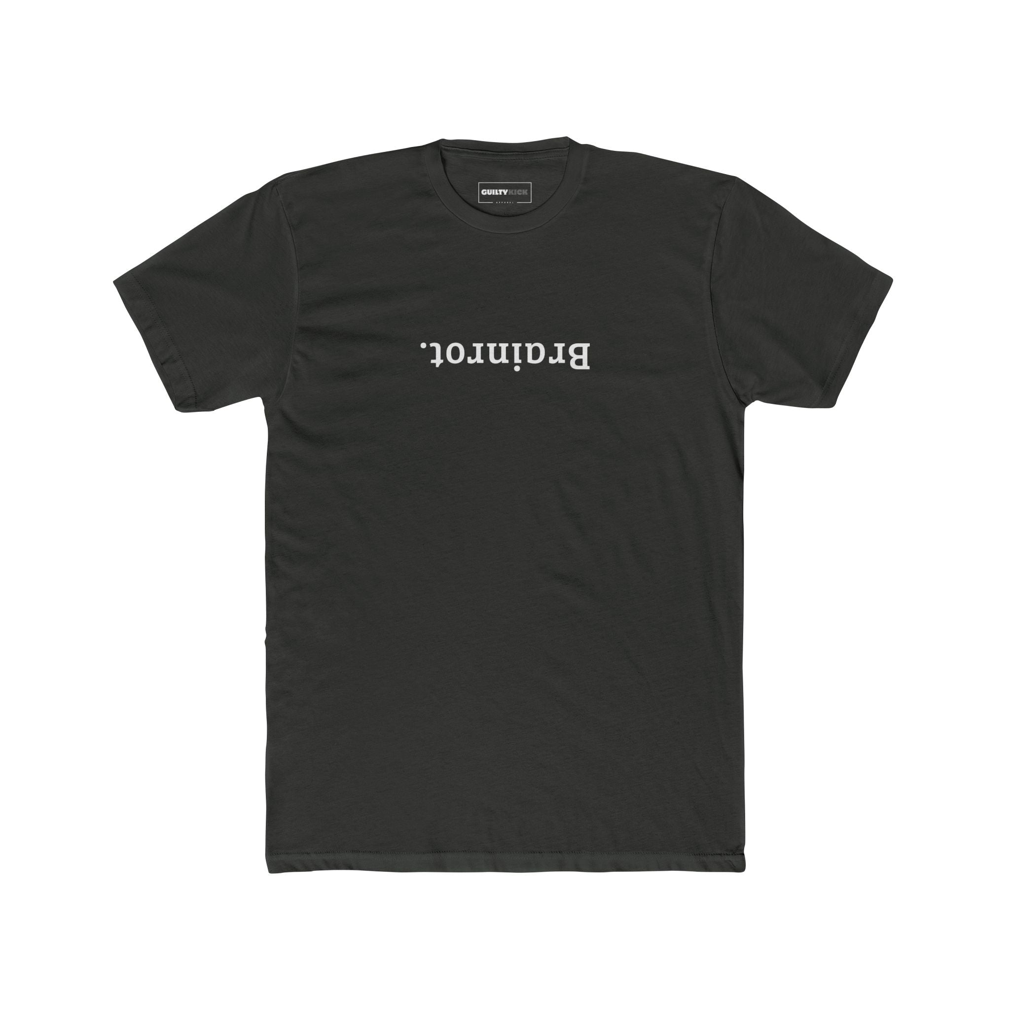Brainrot. Upside Down Minimalist Text T-Shirt - Guilty Kick Apparel