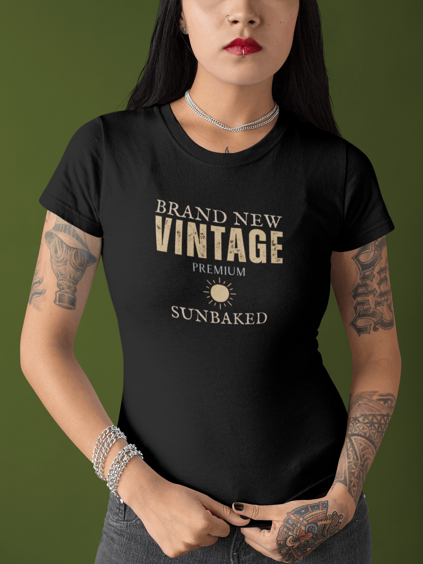 Brand New Vintage Satirical Sunbaked T-Shirt Premium Distressed Meta Graphic Tee - Guilty Kick Apparel