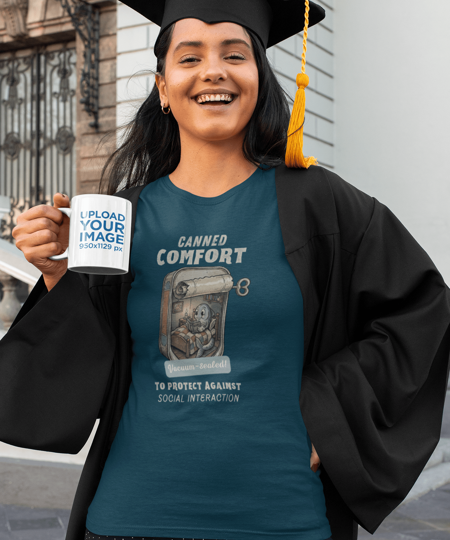 Canned Comfort: Introvert Fish Retro 1930s Cartoon Social Anxiety T-Shirt - Guilty Kick Apparel