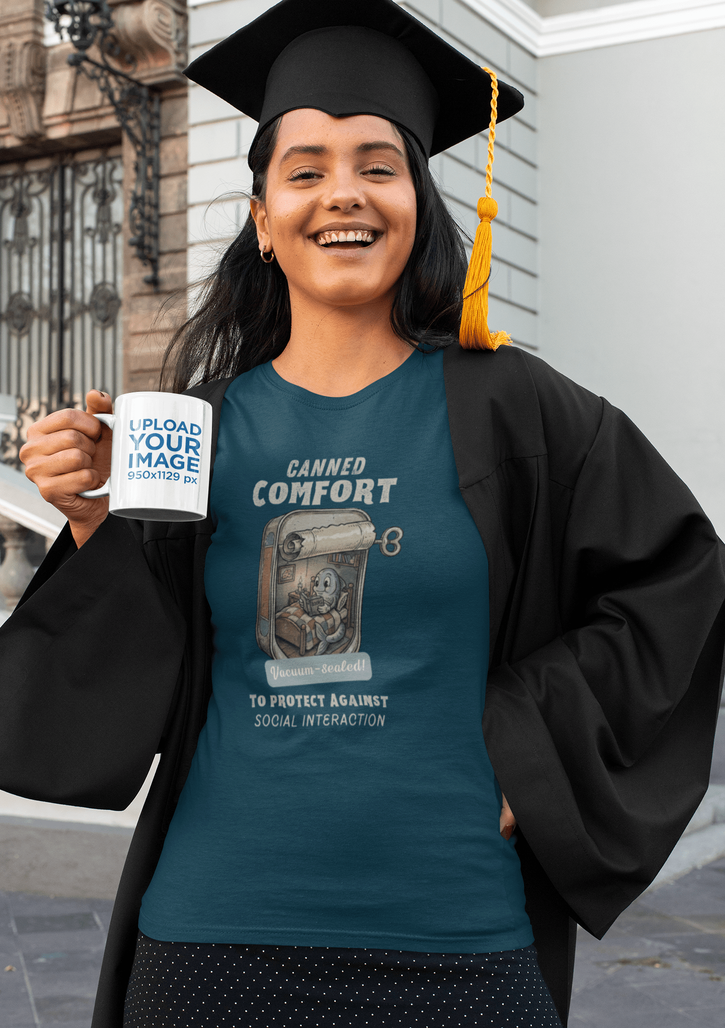 Canned Comfort: Introvert Fish Retro 1930s Cartoon Social Anxiety T-Shirt - Guilty Kick Apparel