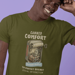Canned Comfort: Introvert Fish Retro 1930s Cartoon Social Anxiety T-Shirt - Guilty Kick Apparel
