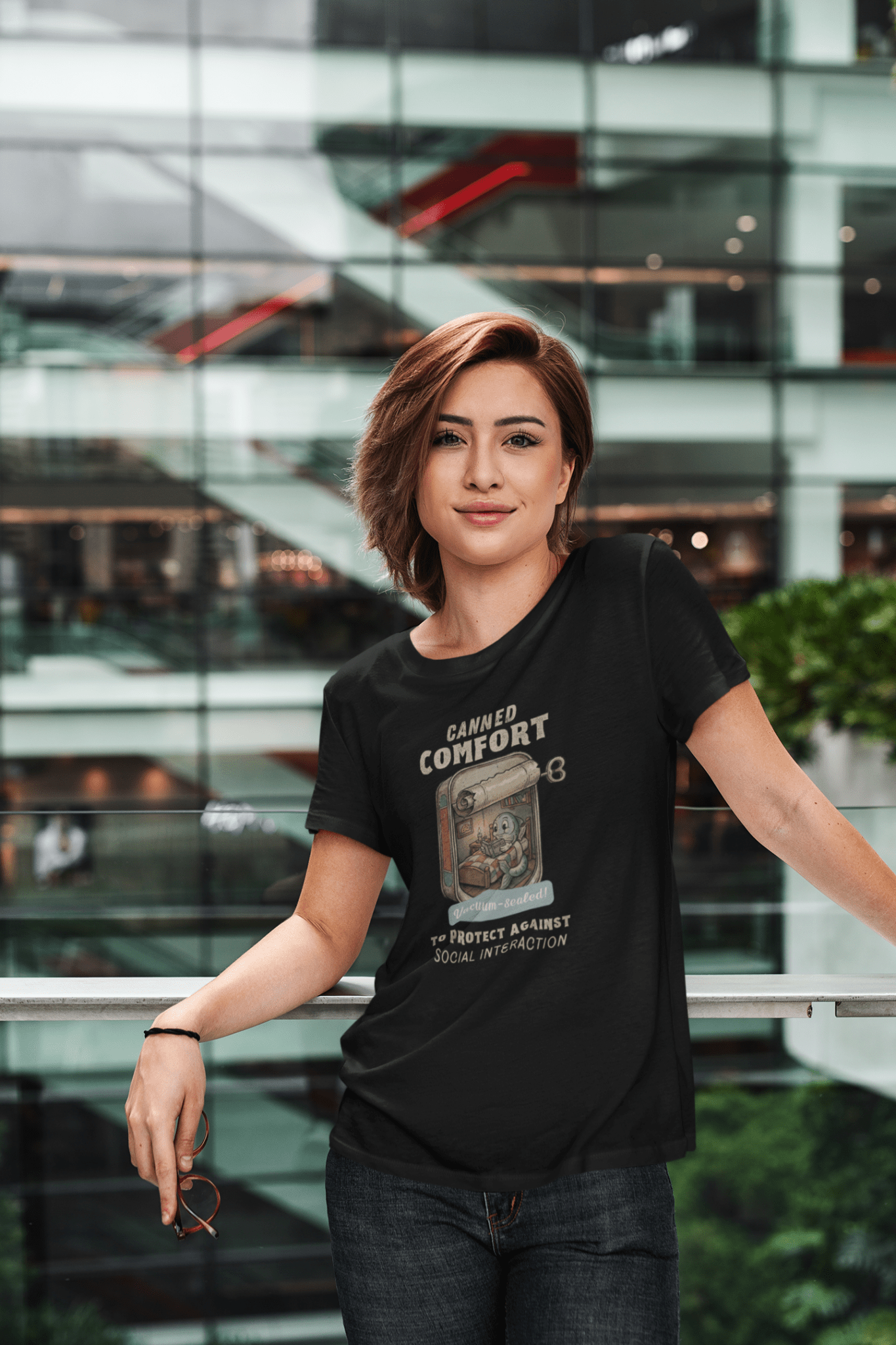 Canned Comfort: Introvert Fish Retro 1930s Cartoon Social Anxiety T-Shirt - Guilty Kick Apparel