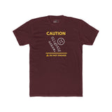 Caution Slightly Askew Tee | Do Not Engage Satirical Graphic T-Shirt - Guilty Kick Apparel