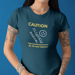 Caution Slightly Askew Tee | Do Not Engage Satirical Graphic T-Shirt - Guilty Kick Apparel