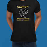 Caution Slightly Askew Tee | Do Not Engage Satirical Graphic T-Shirt - Guilty Kick Apparel