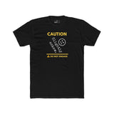 Caution Slightly Askew Tee | Do Not Engage Satirical Graphic T-Shirt - Guilty Kick Apparel