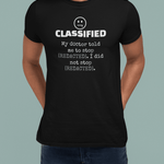 Classified Redacted Doctor Advice Tee Absurdist Overthinker Zipper Smile Graphic T-Shirt - Guilty Kick Apparel