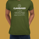 Classified Redacted Regrets Tee Absurdist Introvert Zipper Smile Graphic T-Shirt - Guilty Kick Apparel