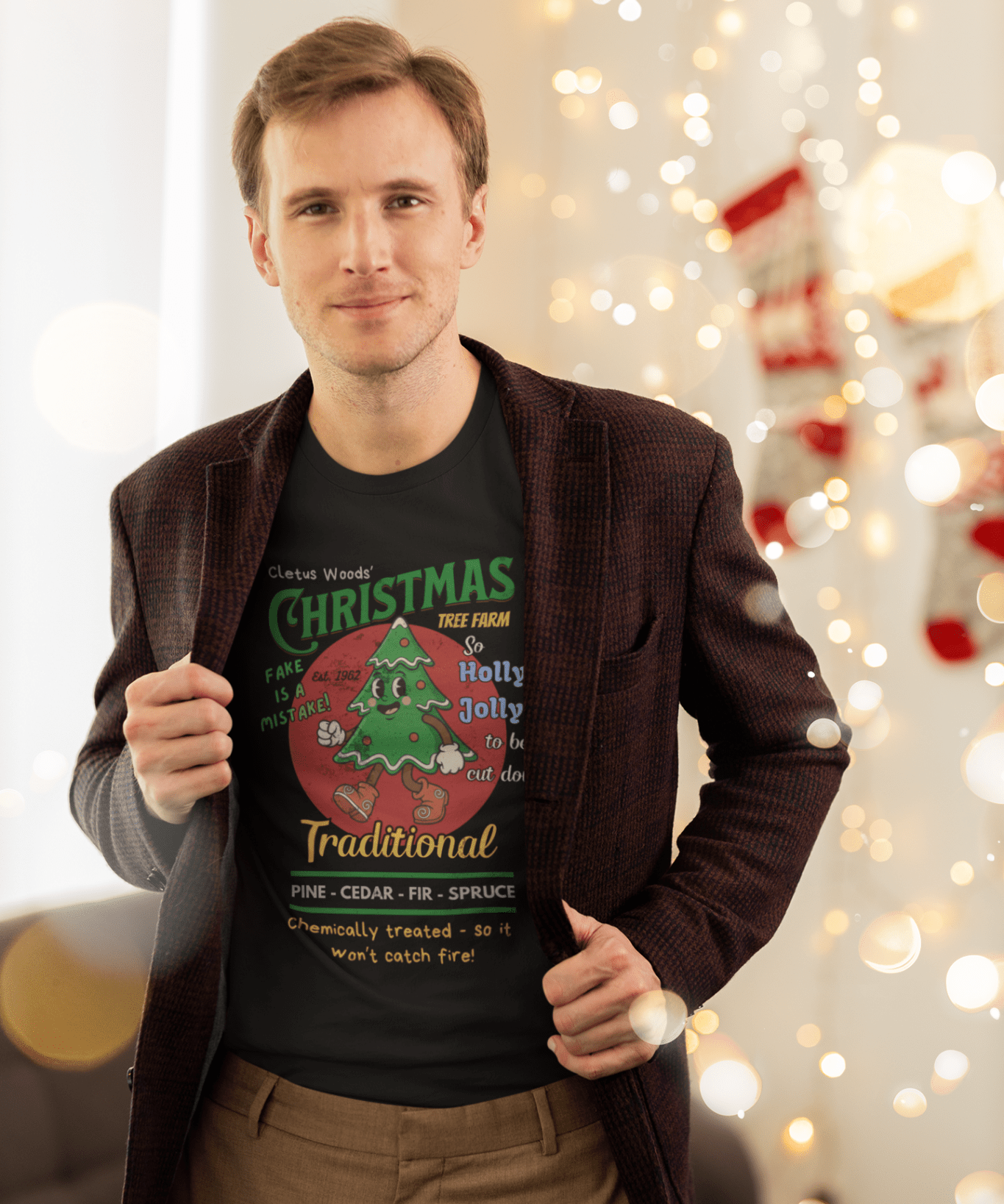 Cletus Woods' Chemically Treated "Traditional" Christmas Tree Farm Tee - Guilty Kick Apparel