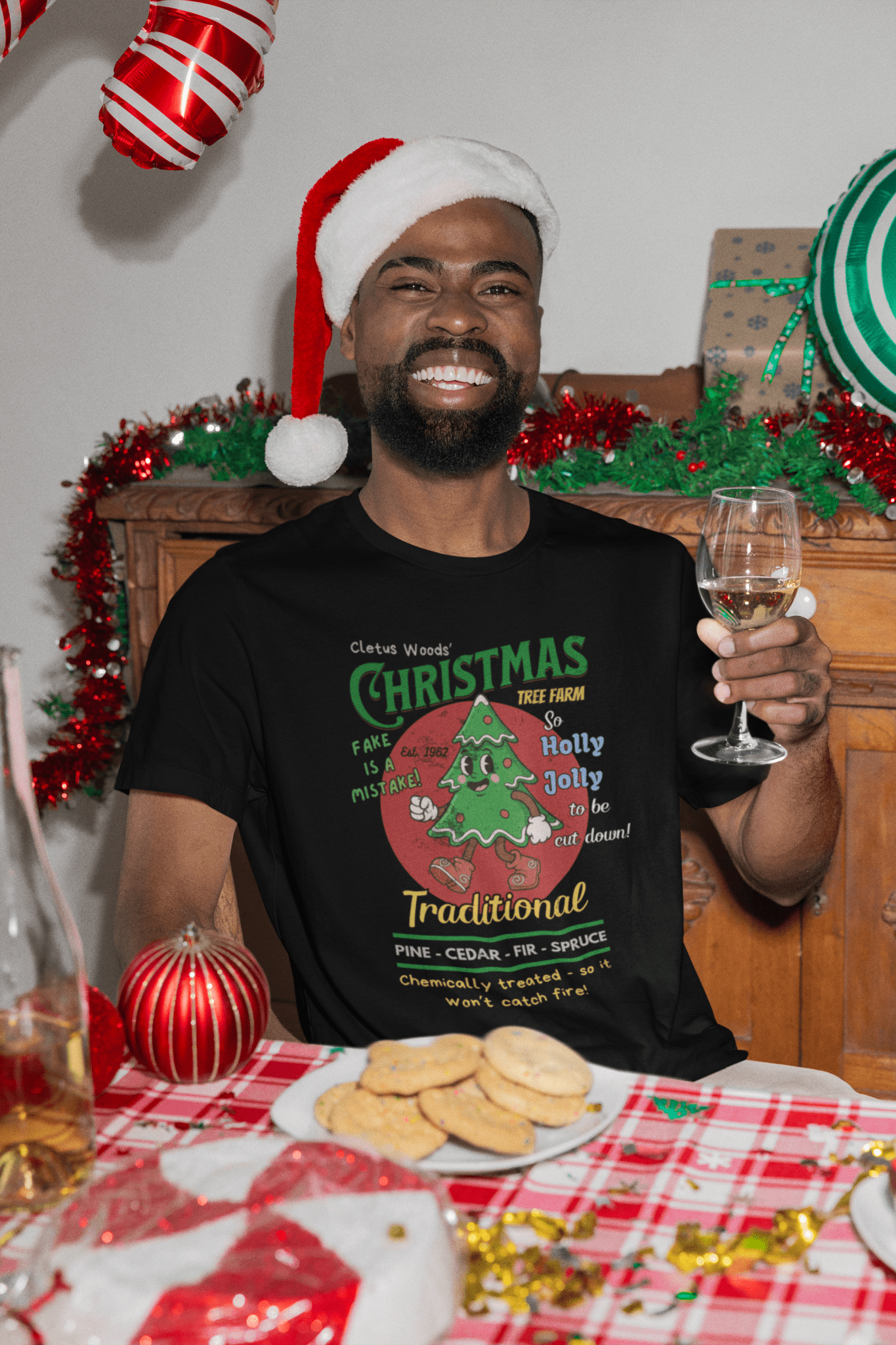 Cletus Woods' Chemically Treated "Traditional" Christmas Tree Farm Tee - Guilty Kick Apparel