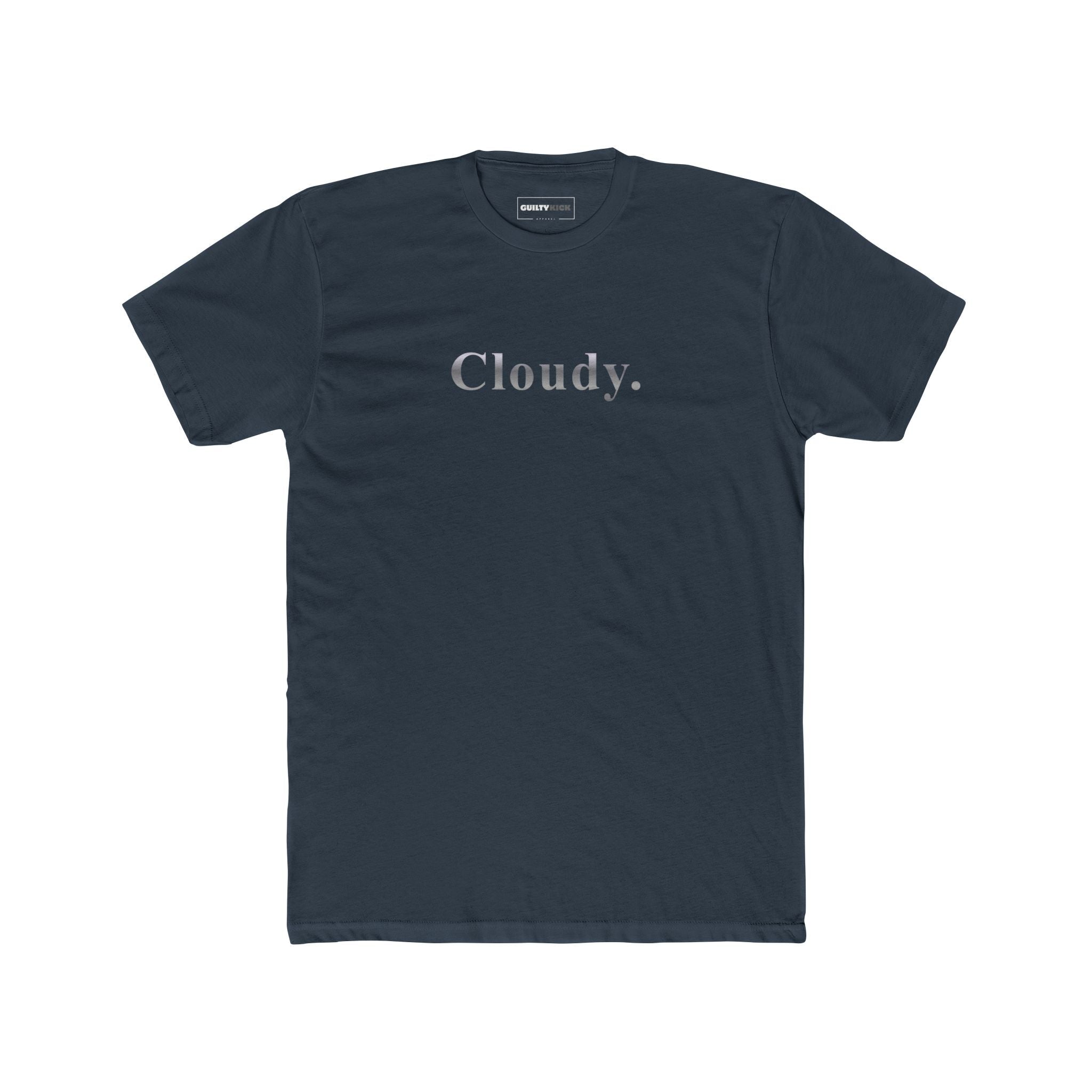 Cloudy. Minimalist Silver Gradient Aesthetic Graphic T-Shirt - Guilty Kick Apparel
