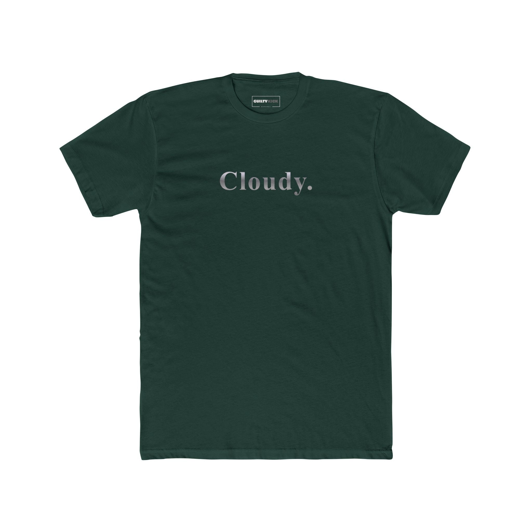 Cloudy. Minimalist Silver Gradient Aesthetic Graphic T-Shirt - Guilty Kick Apparel