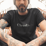 Cloudy. Minimalist Silver Gradient Aesthetic Graphic T-Shirt - Guilty Kick Apparel