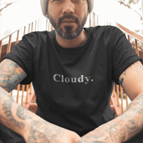 Cloudy. Minimalist Silver Gradient Aesthetic Graphic T-Shirt - Guilty Kick Apparel