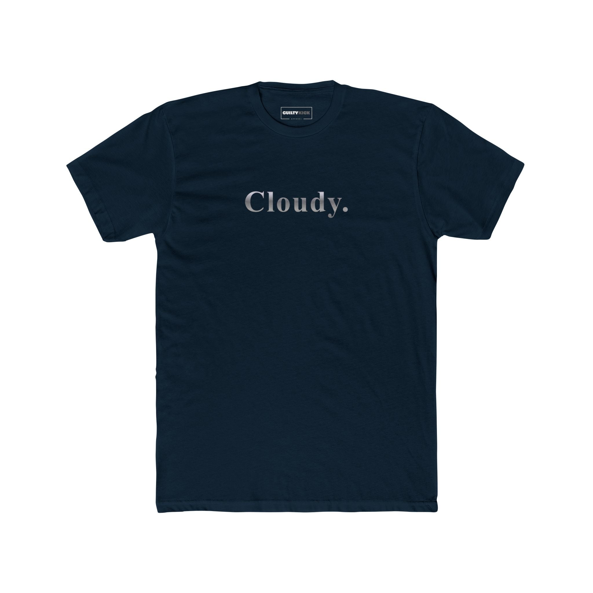Cloudy. Minimalist Silver Gradient Aesthetic Graphic T-Shirt - Guilty Kick Apparel