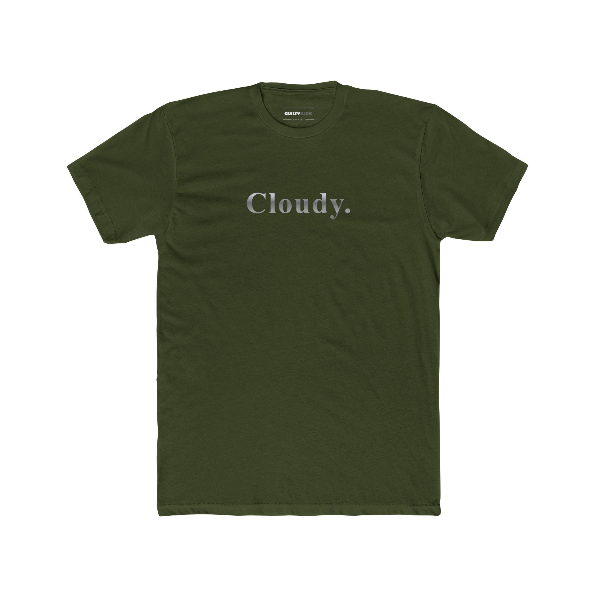 Cloudy. Minimalist Silver Gradient Aesthetic Graphic T-Shirt - Guilty Kick Apparel