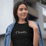 Cloudy. Minimalist Silver Gradient Aesthetic Graphic T-Shirt - Guilty Kick Apparel
