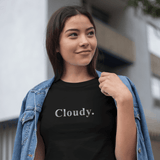 Cloudy. Minimalist Silver Gradient Aesthetic Graphic T-Shirt - Guilty Kick Apparel
