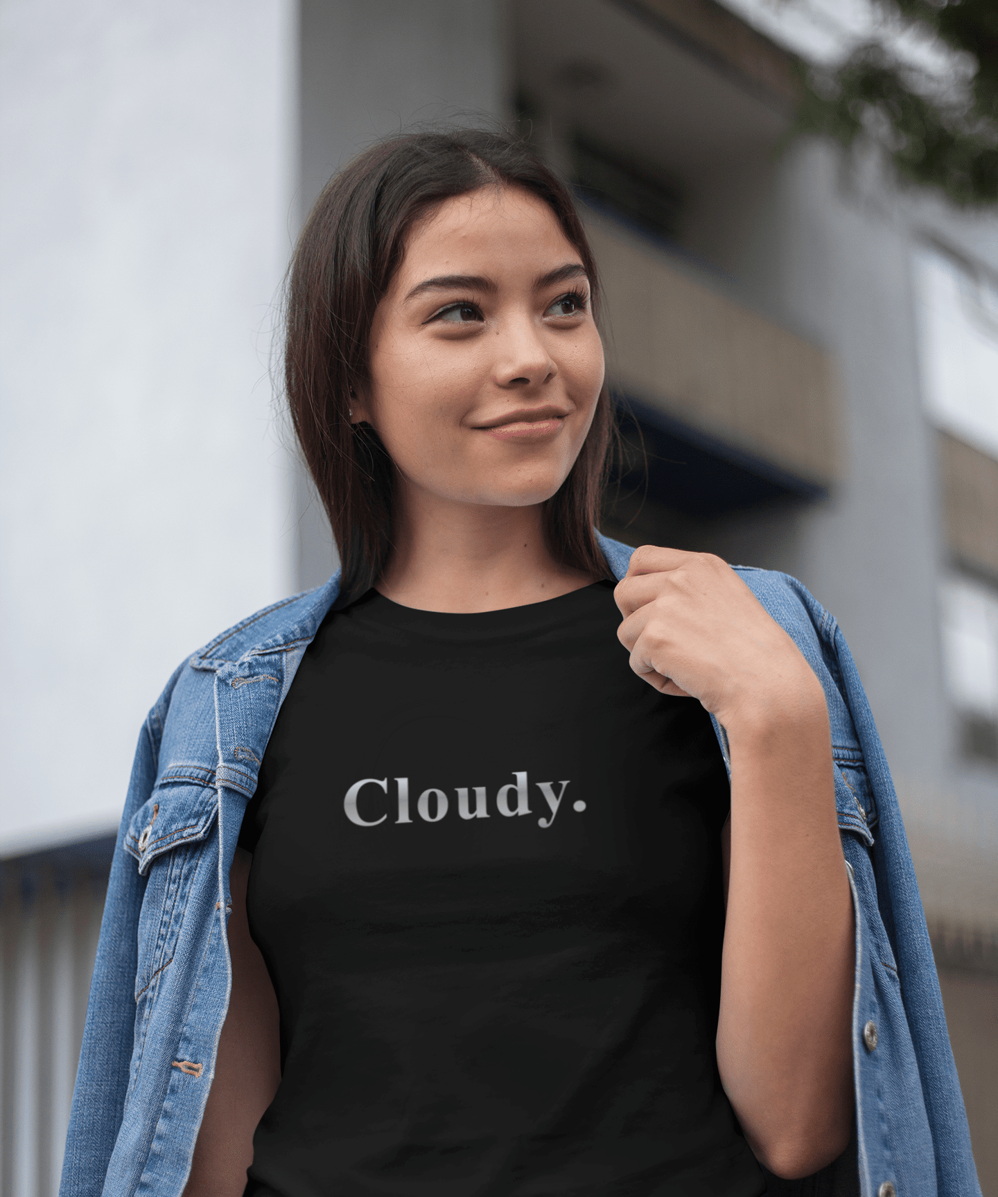 Cloudy. Minimalist Silver Gradient Aesthetic Graphic T-Shirt - Guilty Kick Apparel