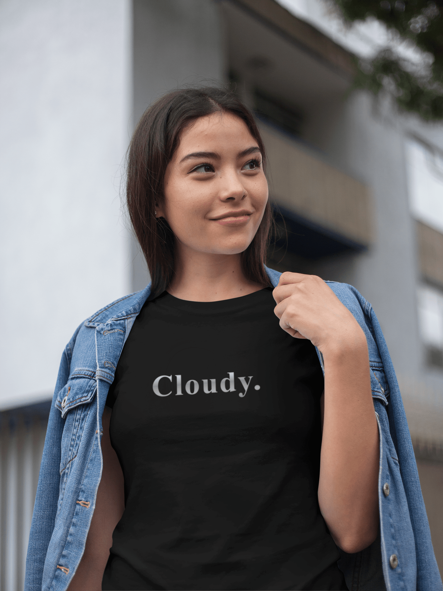 Cloudy. Minimalist Silver Gradient Aesthetic Graphic T-Shirt - Guilty Kick Apparel