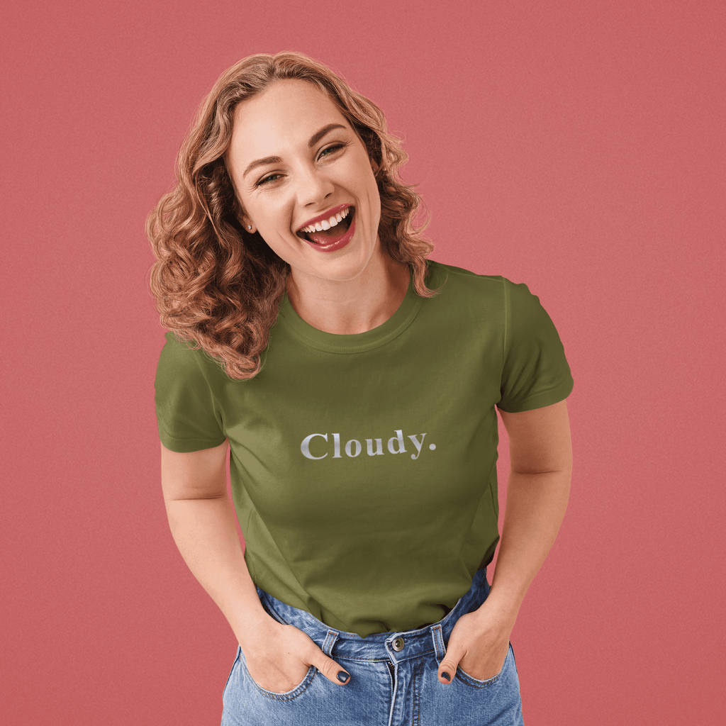 Cloudy. Minimalist Silver Gradient Aesthetic Graphic T-Shirt - Guilty Kick Apparel