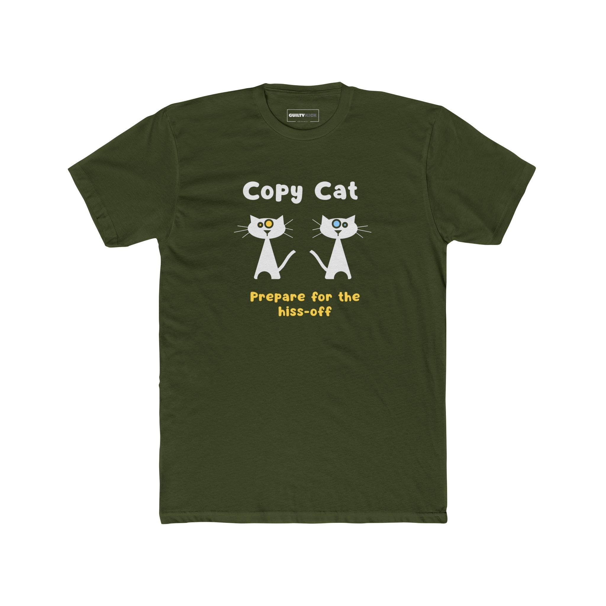 Copy Cat: Prepare for the Hiss - Off Tee Mid - Century Modern Multi - Cat Household Graphic Shirt - Guilty Kick Apparel