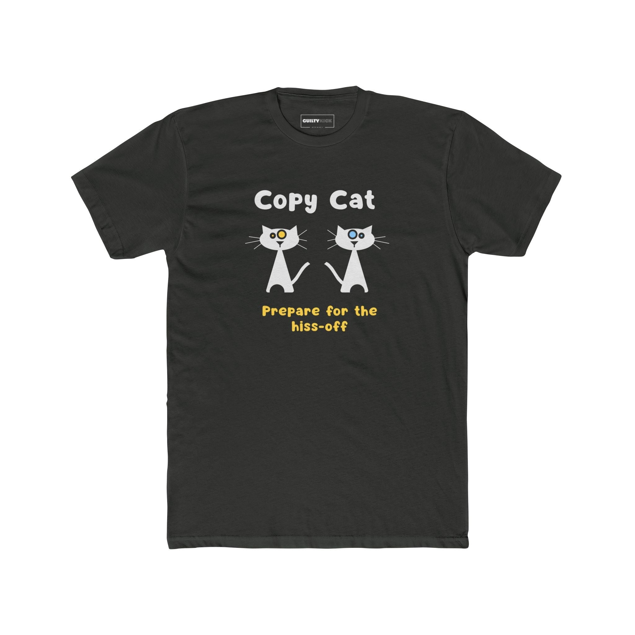 Copy Cat: Prepare for the Hiss - Off Tee Mid - Century Modern Multi - Cat Household Graphic Shirt - Guilty Kick Apparel