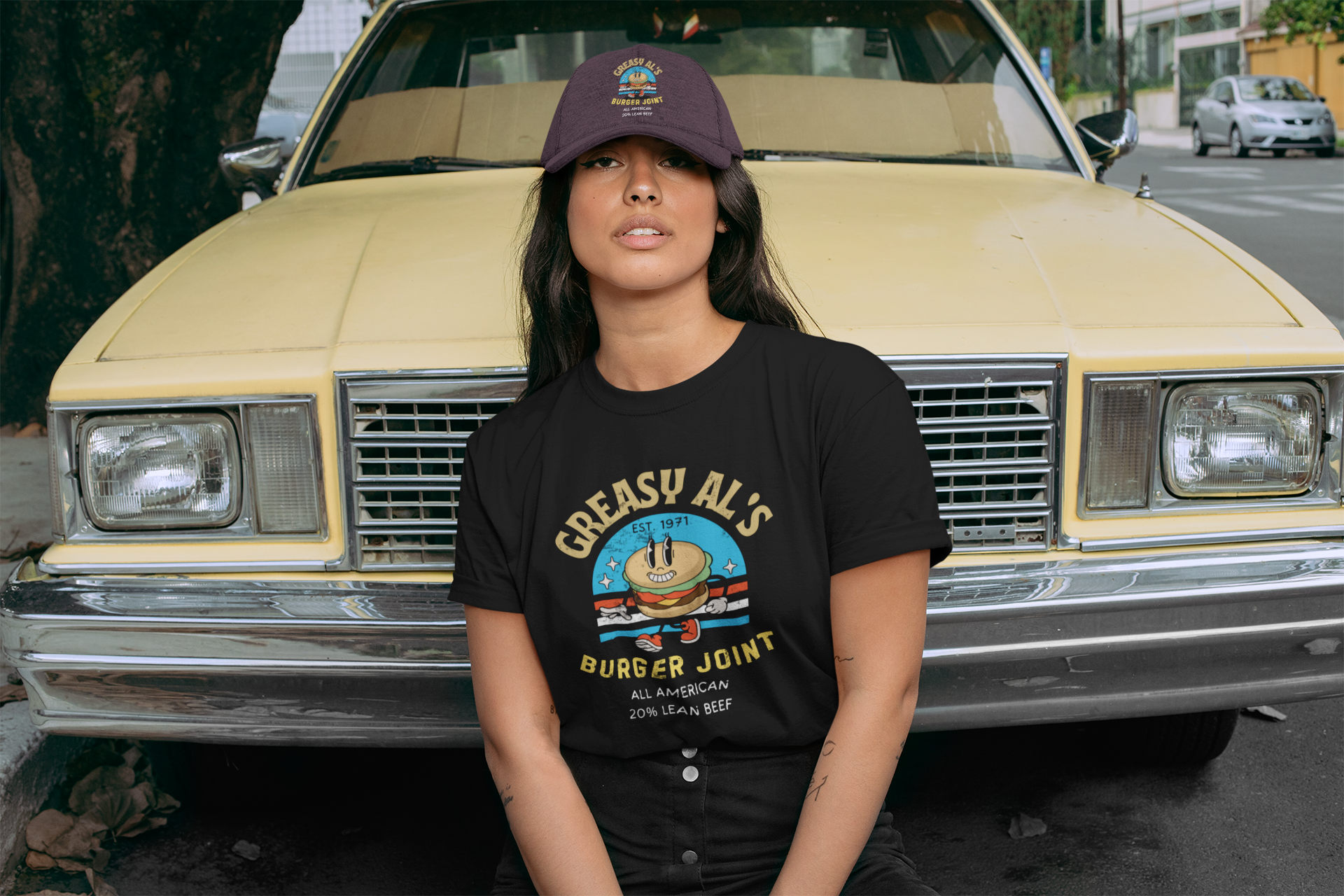 Vintage Greasy Al's Burger Joint Unisex Cotton Crew Tee