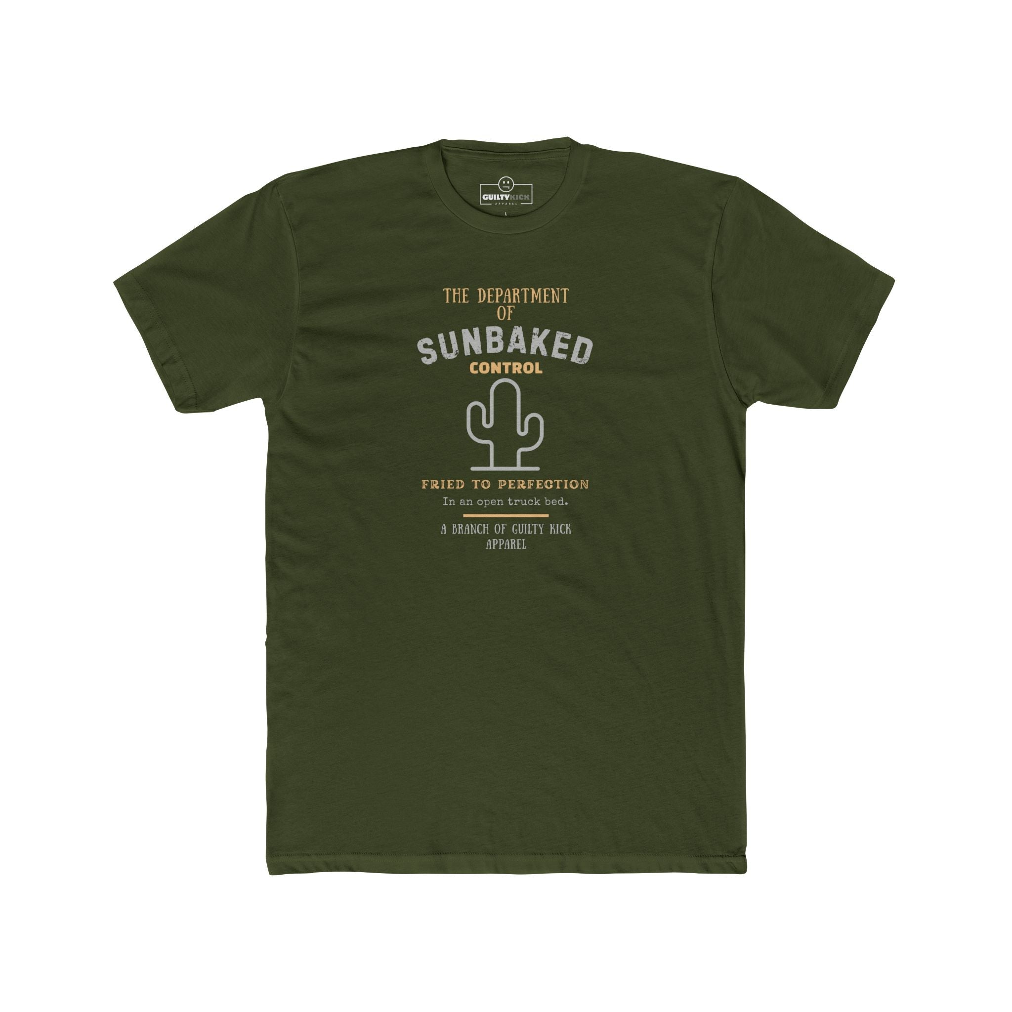 Department of Sunbaked Control Retro Tee Funny Cactus Faded Distressed T-Shirt - Guilty Kick Apparel