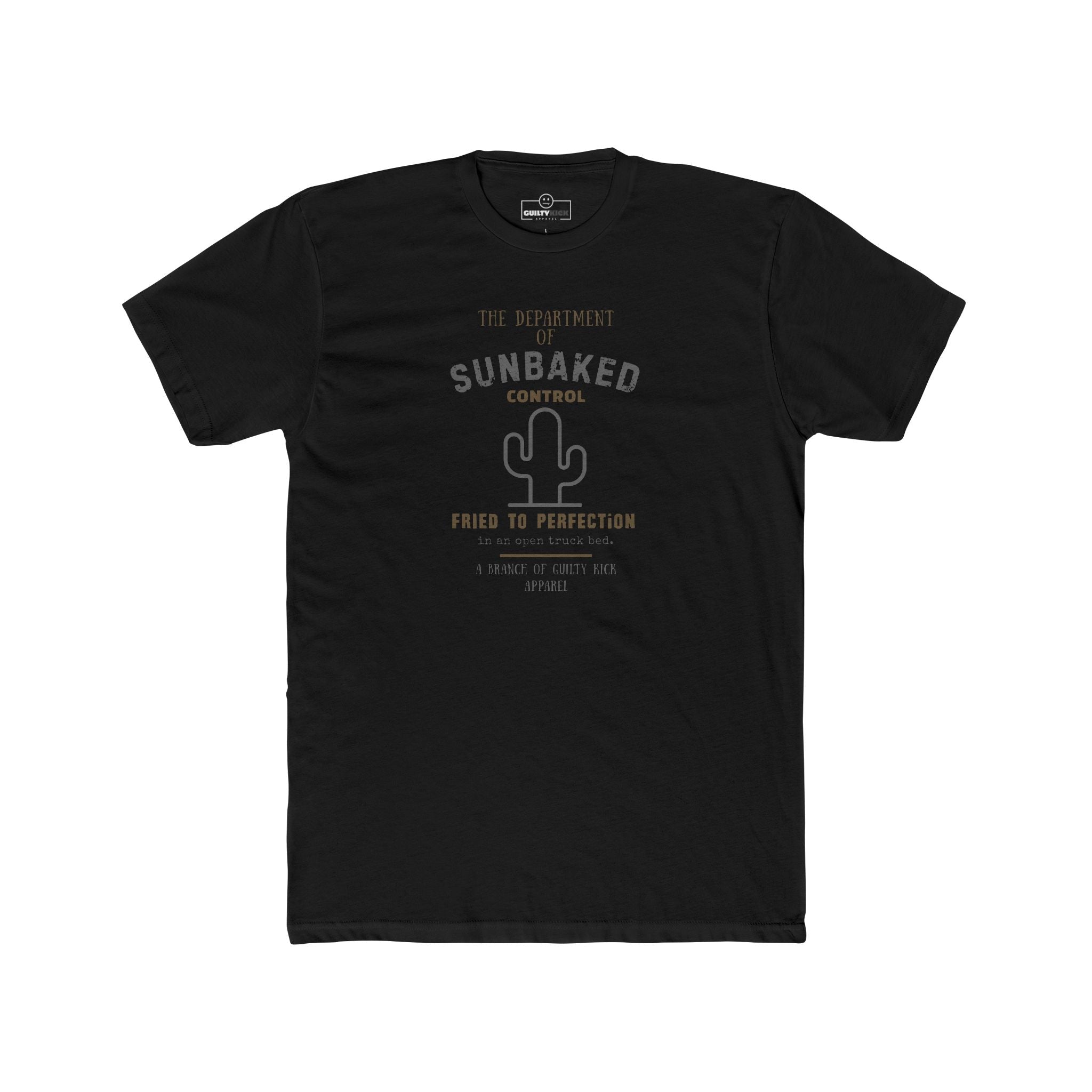 Department of Sunbaked Control Retro Tee Funny Cactus Faded Distressed T-Shirt - Guilty Kick Apparel