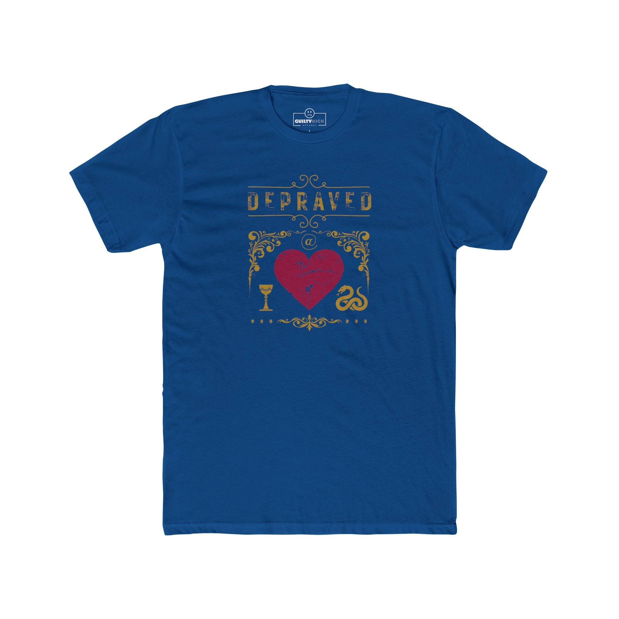 Depraved at Heart Vintage Sunbaked Graphic T-Shirt | Sarcastic Dark Humor & Gothic Tarot Tee - Guilty Kick Apparel