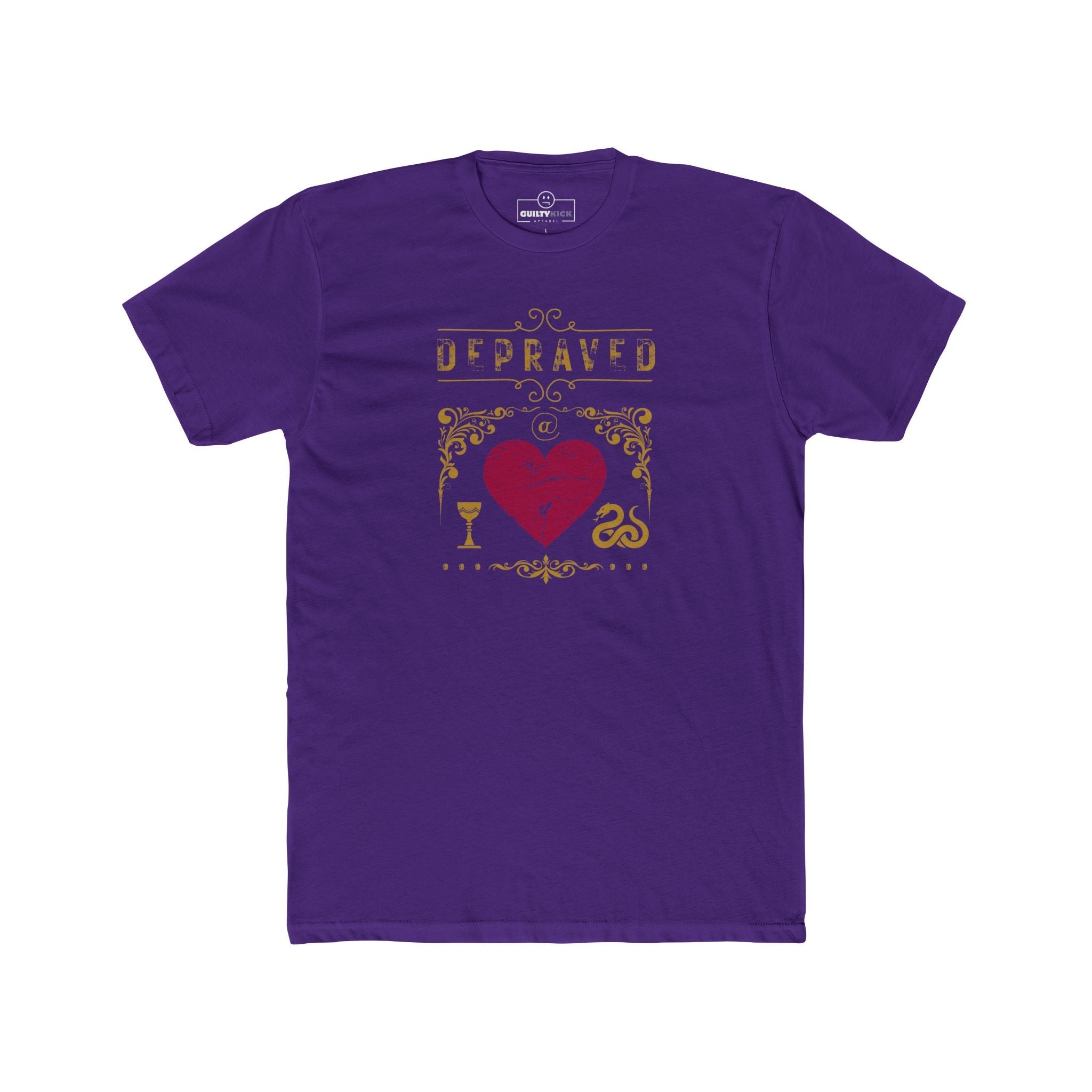 Depraved at Heart Vintage Sunbaked Graphic T-Shirt | Sarcastic Dark Humor & Gothic Tarot Tee - Guilty Kick Apparel