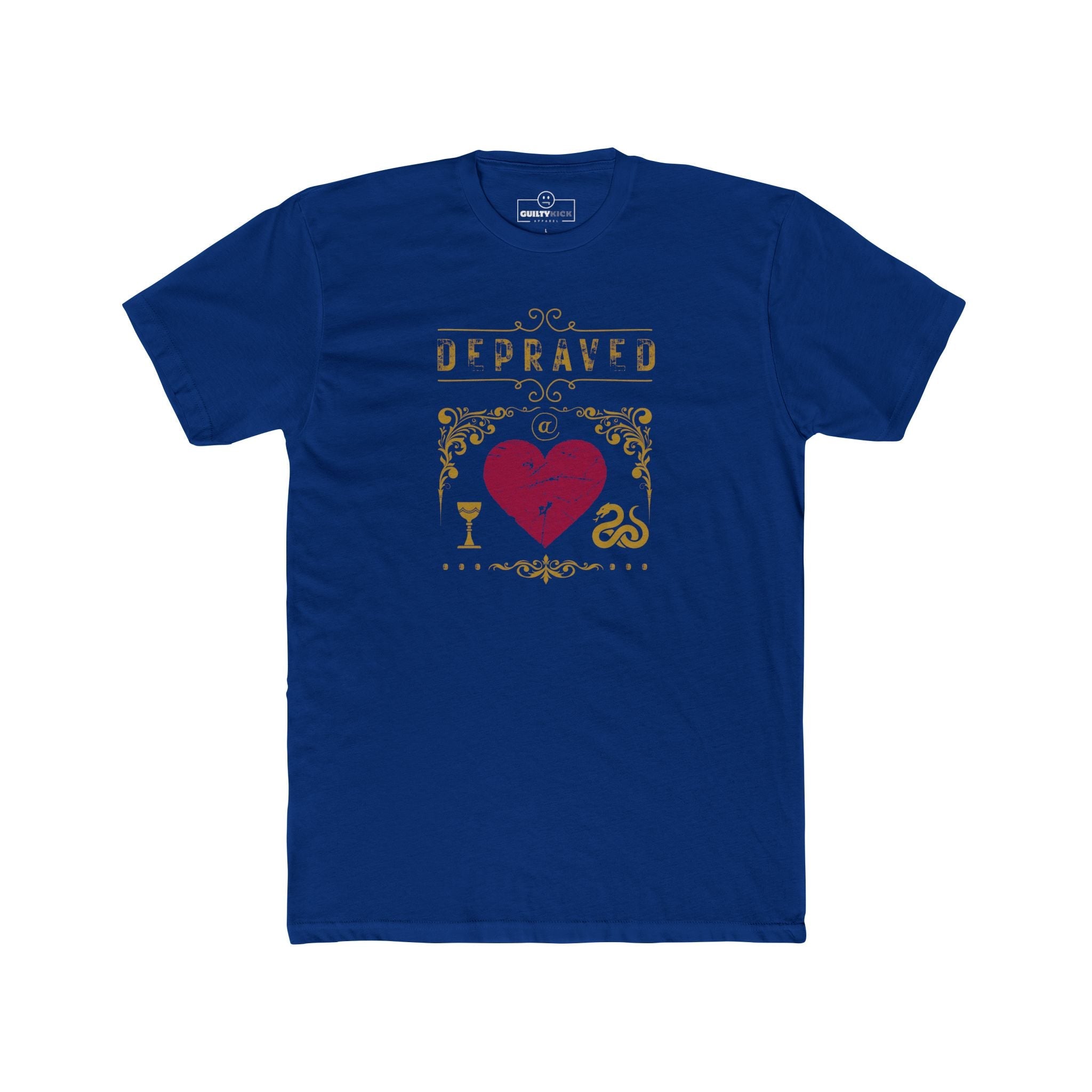 Depraved at Heart Vintage Sunbaked Graphic T-Shirt | Sarcastic Dark Humor & Gothic Tarot Tee - Guilty Kick Apparel