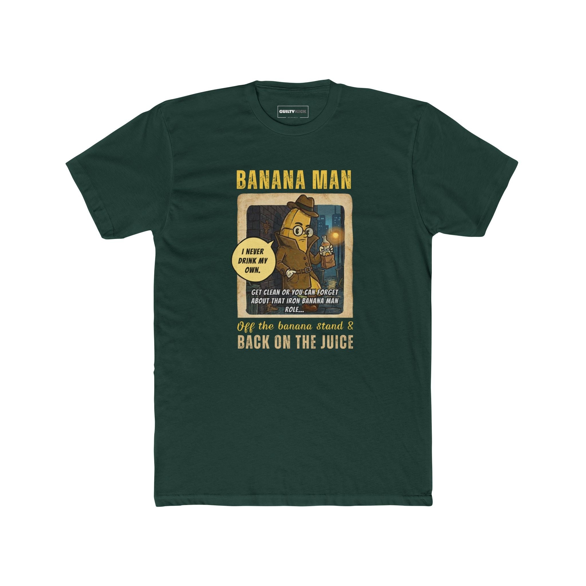 Detective Banana Hardboiled Noir Parody T-Shirt - Gritty Pulp Fiction Humor Tee - Guilty Kick Apparel
