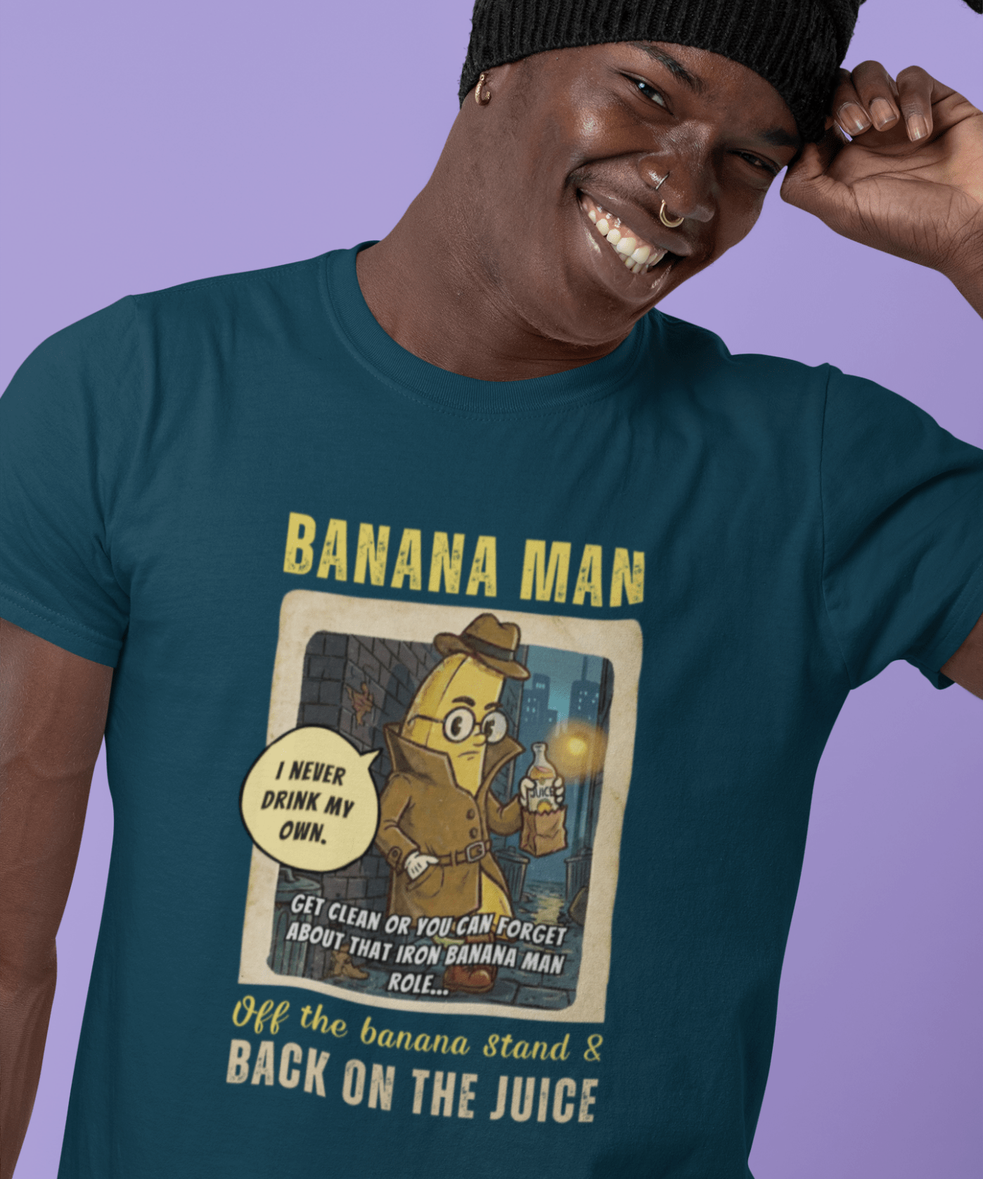 Detective Banana Hardboiled Noir Parody T-Shirt - Gritty Pulp Fiction Humor Tee - Guilty Kick Apparel