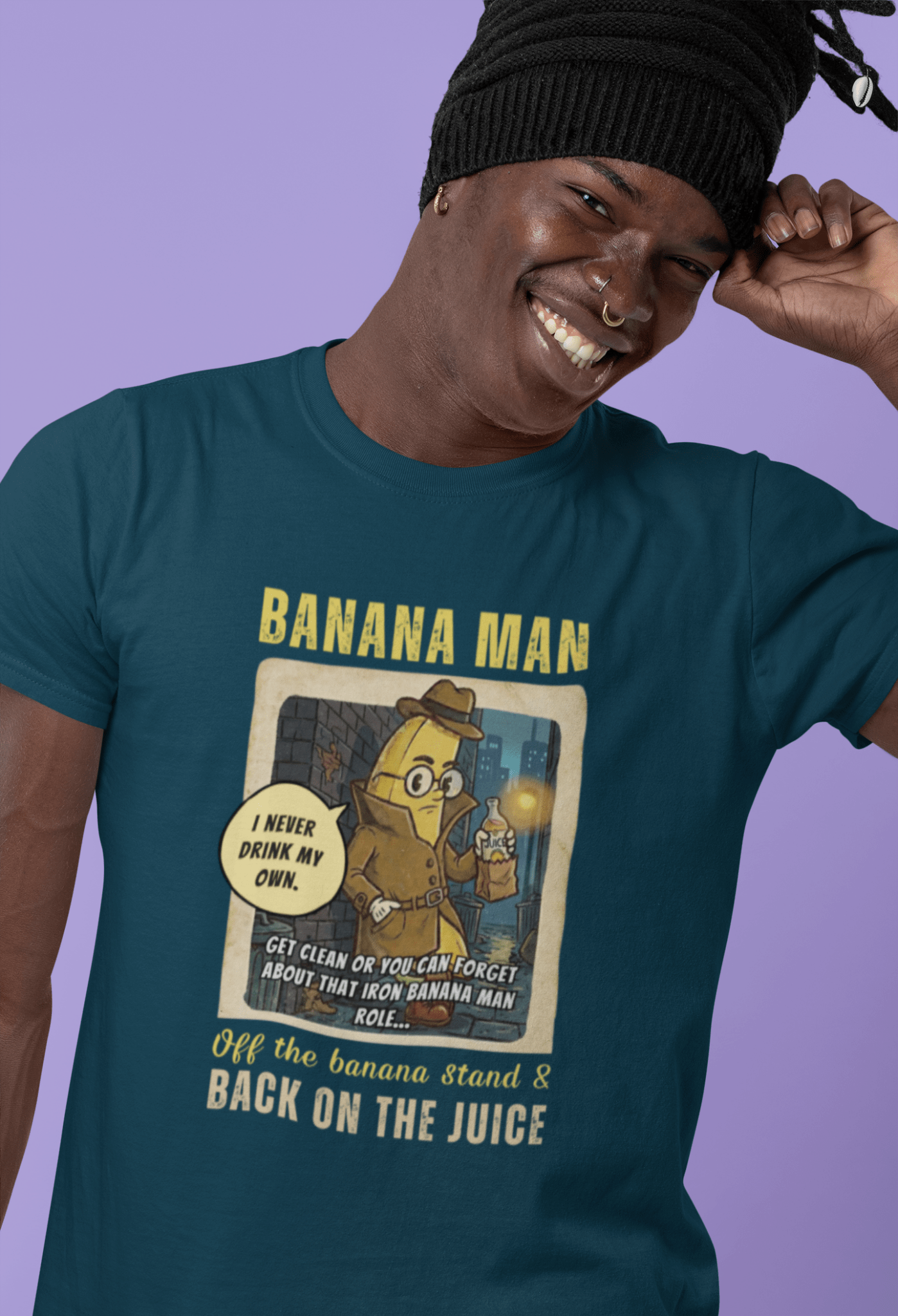 Detective Banana Hardboiled Noir Parody T-Shirt - Gritty Pulp Fiction Humor Tee - Guilty Kick Apparel