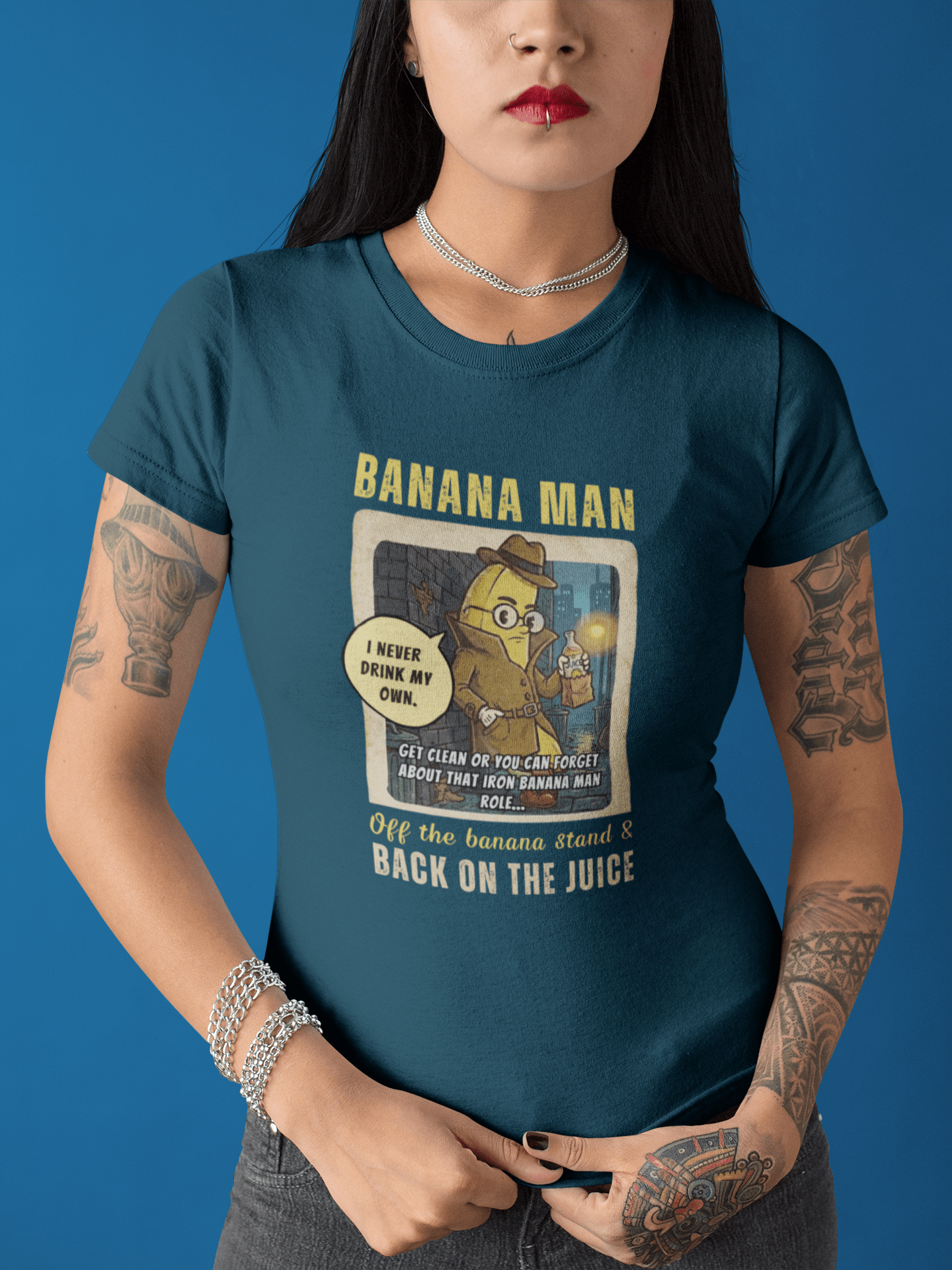 Detective Banana Hardboiled Noir Parody T-Shirt - Gritty Pulp Fiction Humor Tee - Guilty Kick Apparel