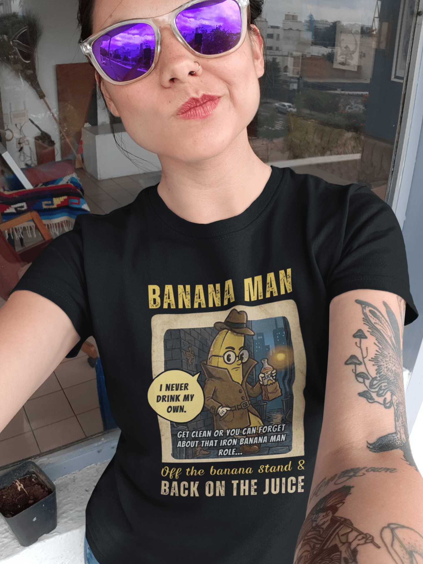 Detective Banana Hardboiled Noir Parody T-Shirt - Gritty Pulp Fiction Humor Tee - Guilty Kick Apparel