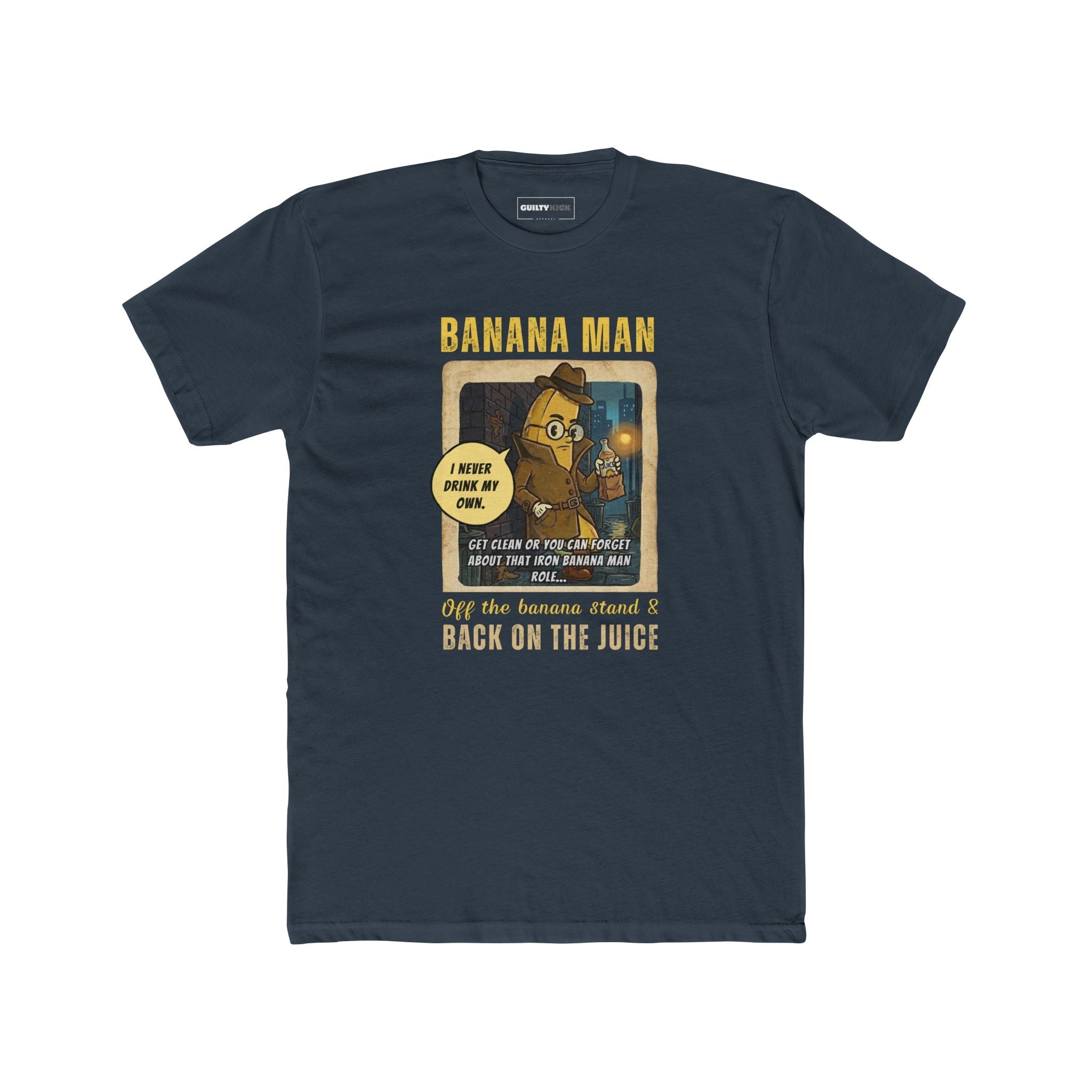 Detective Banana Hardboiled Noir Parody T-Shirt - Gritty Pulp Fiction Humor Tee - Guilty Kick Apparel