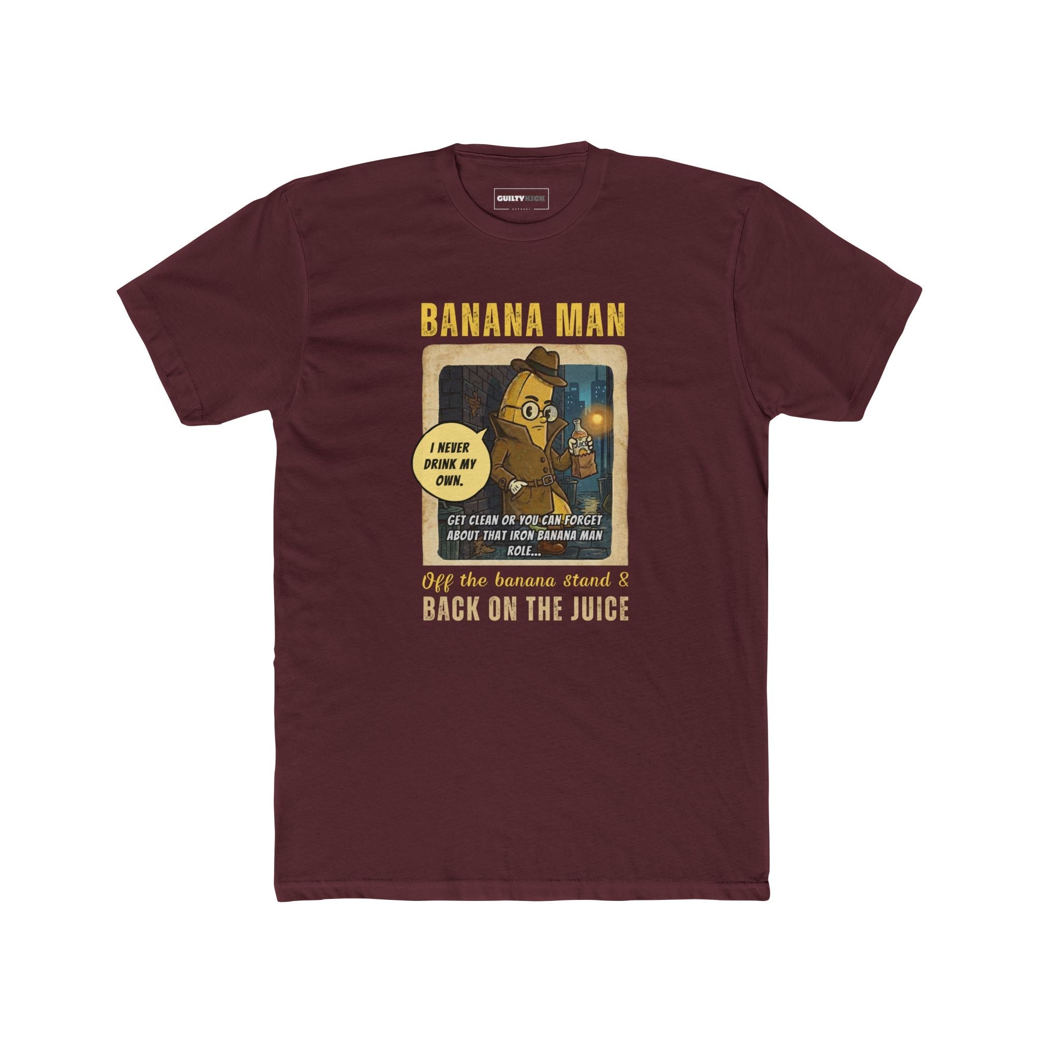 Detective Banana Hardboiled Noir Parody T-Shirt - Gritty Pulp Fiction Humor Tee - Guilty Kick Apparel