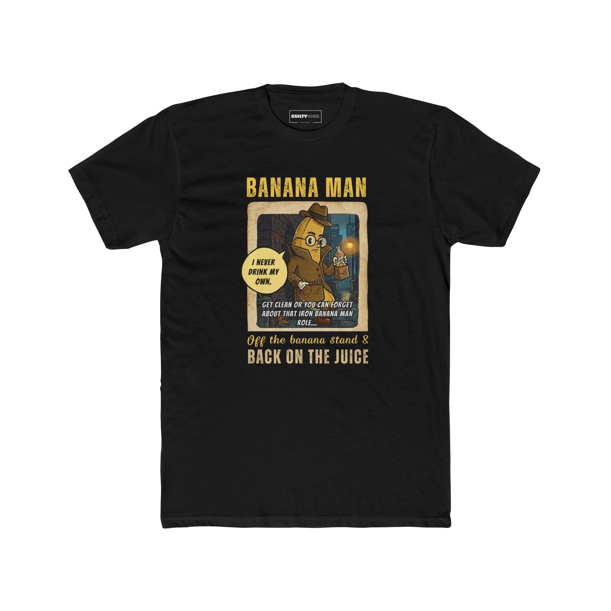 Detective Banana Hardboiled Noir Parody T-Shirt - Gritty Pulp Fiction Humor Tee - Guilty Kick Apparel