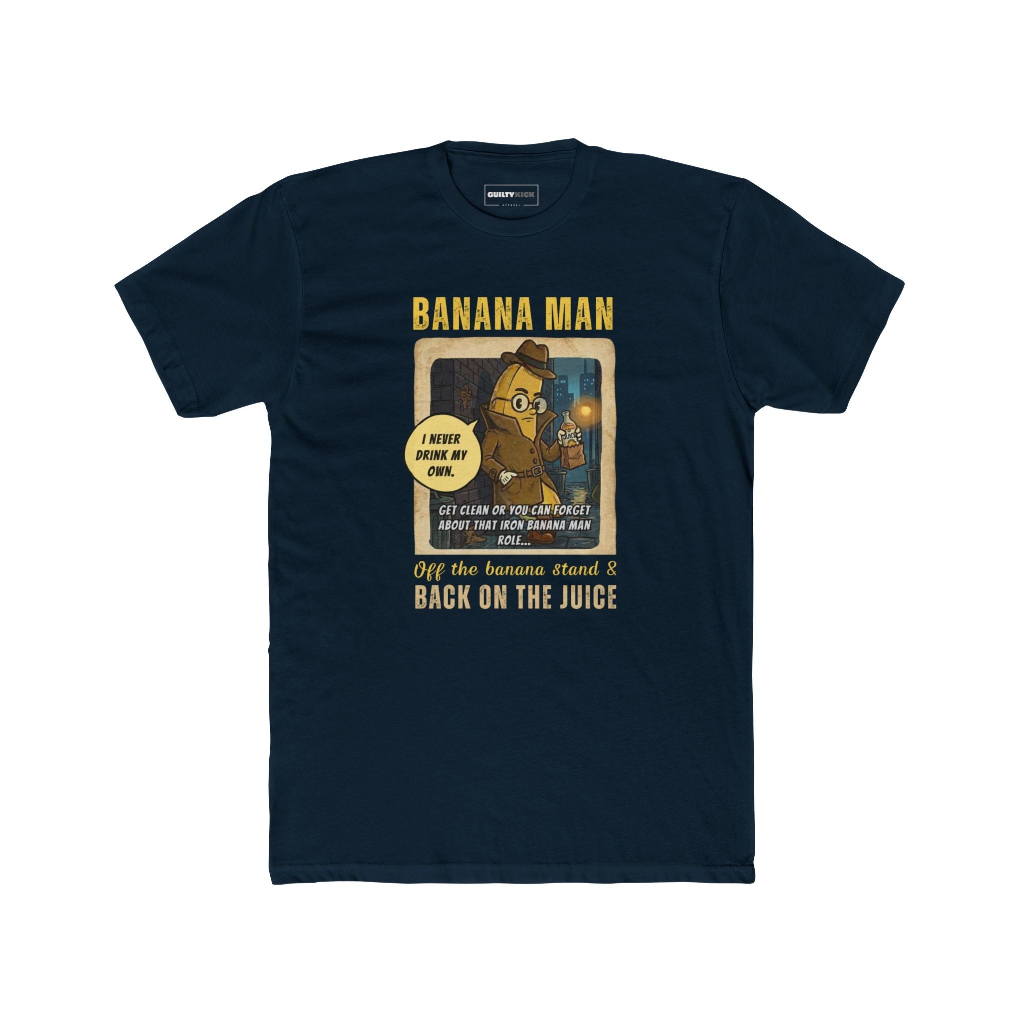 Detective Banana Hardboiled Noir Parody T-Shirt - Gritty Pulp Fiction Humor Tee - Guilty Kick Apparel